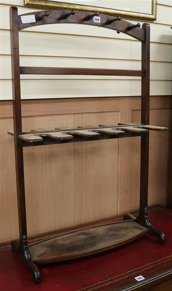 A Victorian mahogany boot rack / stick stand W.61cm